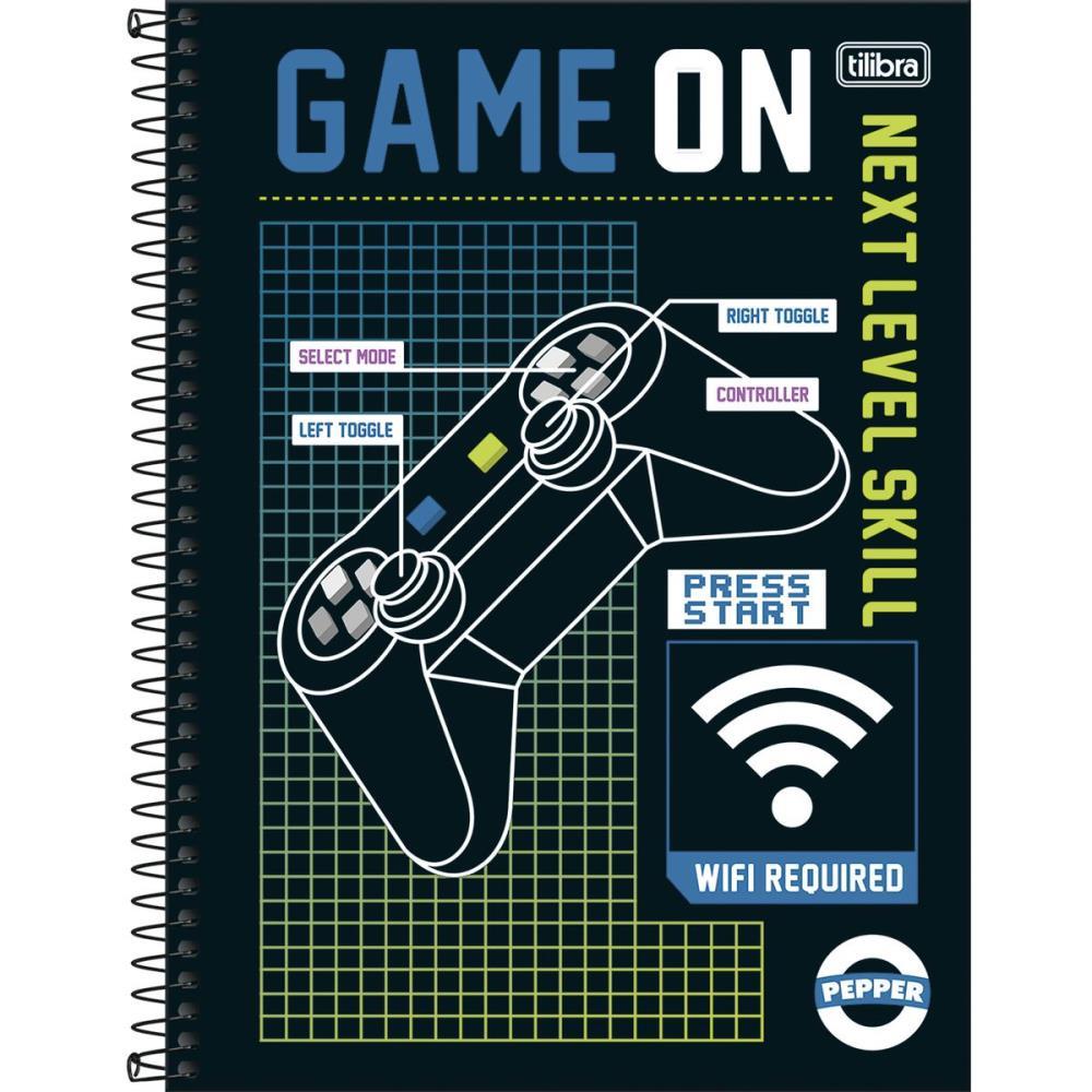 CADERNO 16X1 CAPA DURA PEPPER MASCULINO 256FLS. TILIBRA PCT.C/02