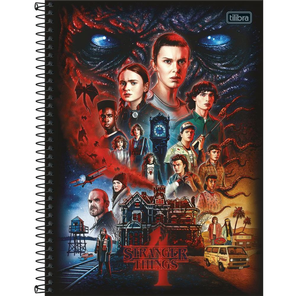 CADERNO 01X1 CAPA DURA STRANGER THINGS 80FLS. TILIBRA PCT.C/04