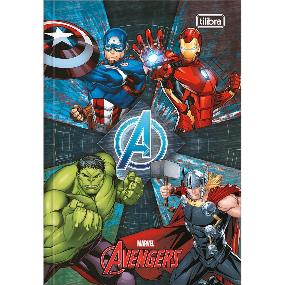 CADERNO BROCHURA 1/4 CAPA DURA AVENGERS 80FLS. TILIBRA PCT.C/05