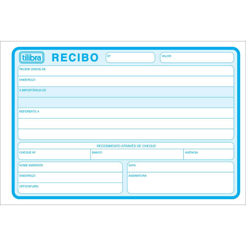 IMPRESSO RECIBO COMERCIAL SEM COPIA 50F TILIBRA PCT.C/10