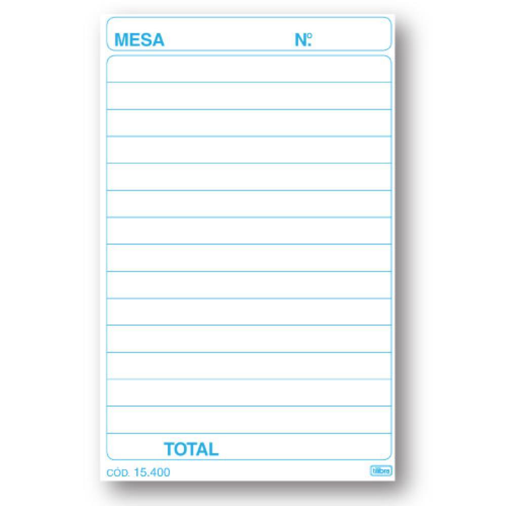 IMPRESSO TALAO DE PEDIDO MESA 2 VIAS 50 FOLHAS CARBONO TILIBRA PCT.C/20