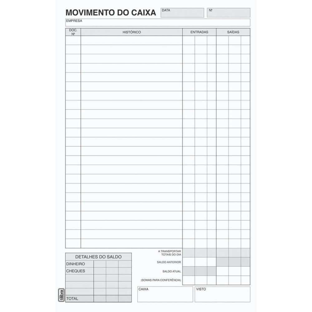 LIVRO MOVIMENTO CAIXA 1/18 100 FOLHAS TILIBRA PCT.C/10