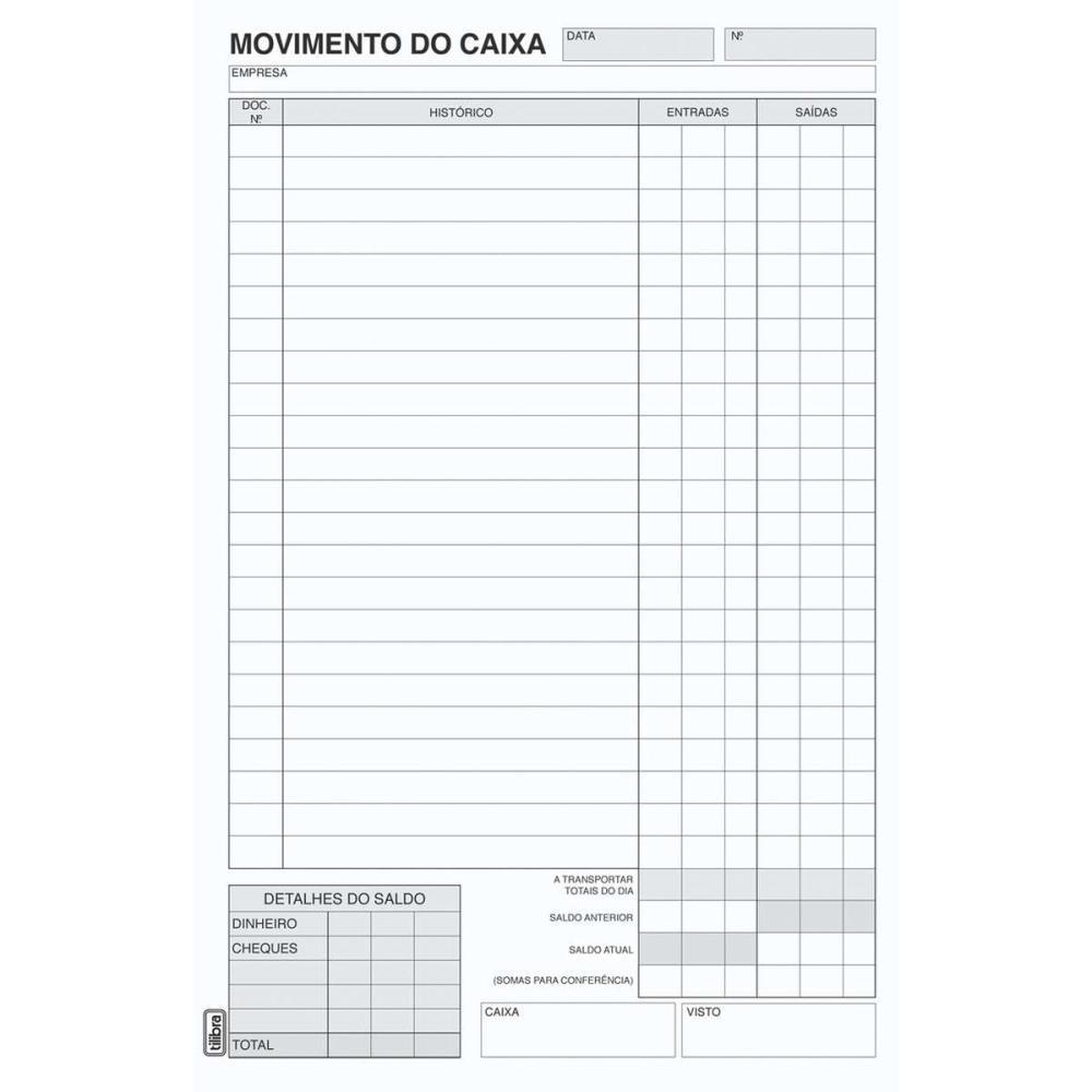 LIVRO MOVIMENTO CAIXA OFICIO 100 FOLHAS TILIBRA PCT.C/10