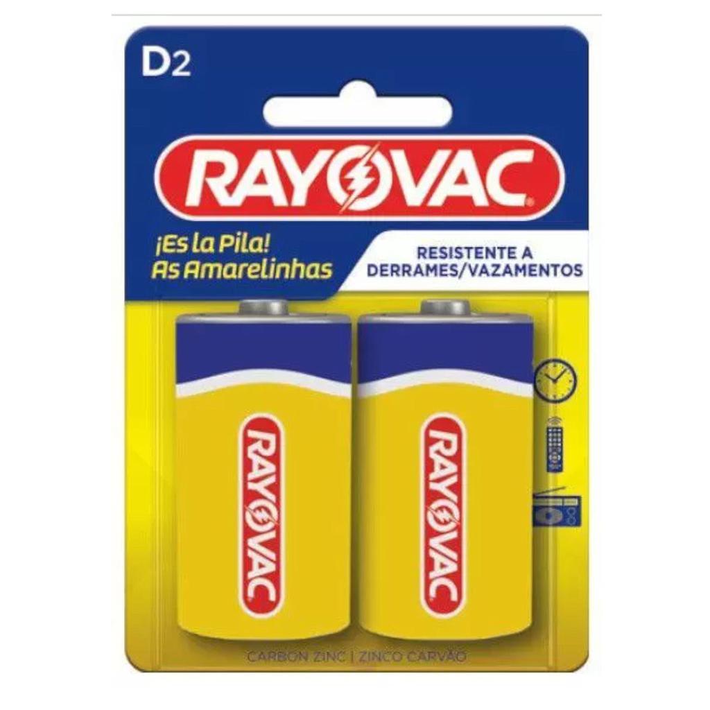 PILHA RAYOVAC GRANDE D COM 2