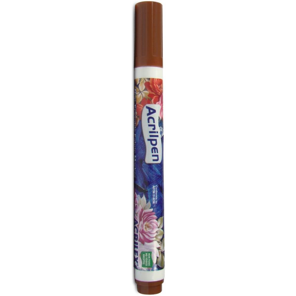 CANETA PARA TECIDO MARROM ACRILPEN ACRILEX CX.C/12
