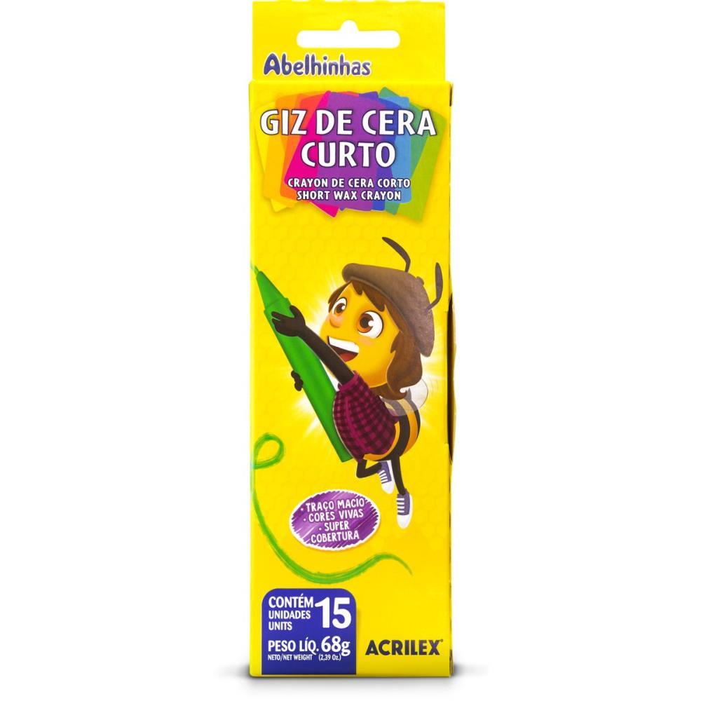 GIZ DE CERA CURTO 15 CORES ACRILEX PCT.C/12