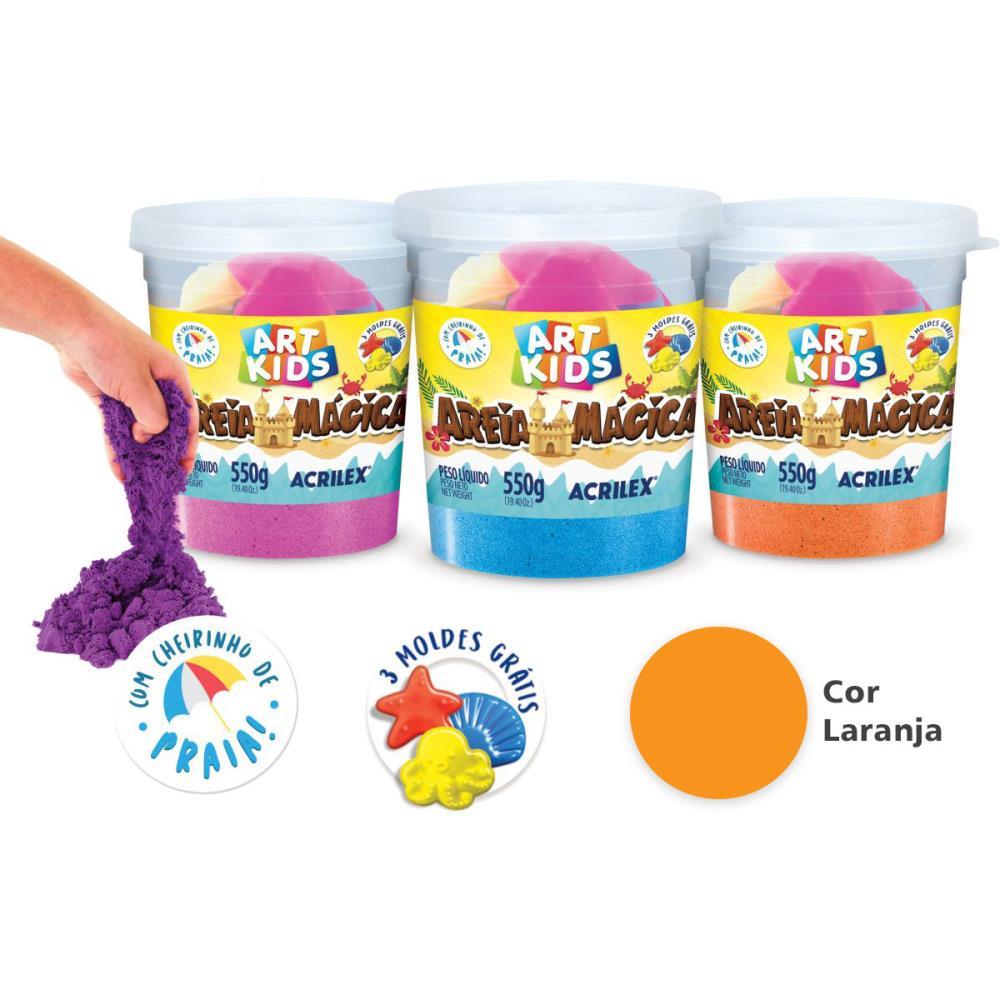 MASSA AREIA AREIA MAGICA LARANJA 550G C/MO ACRILEX POTE
