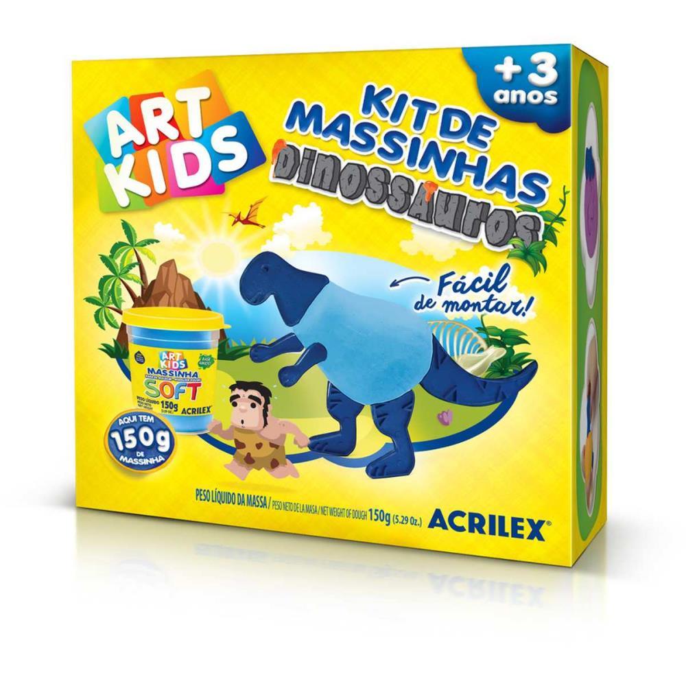 MASSA PARA MODELAR CRIATIVA ART KIDS DINOSSAURO 2 AZUL ACRILEX UNIDADE