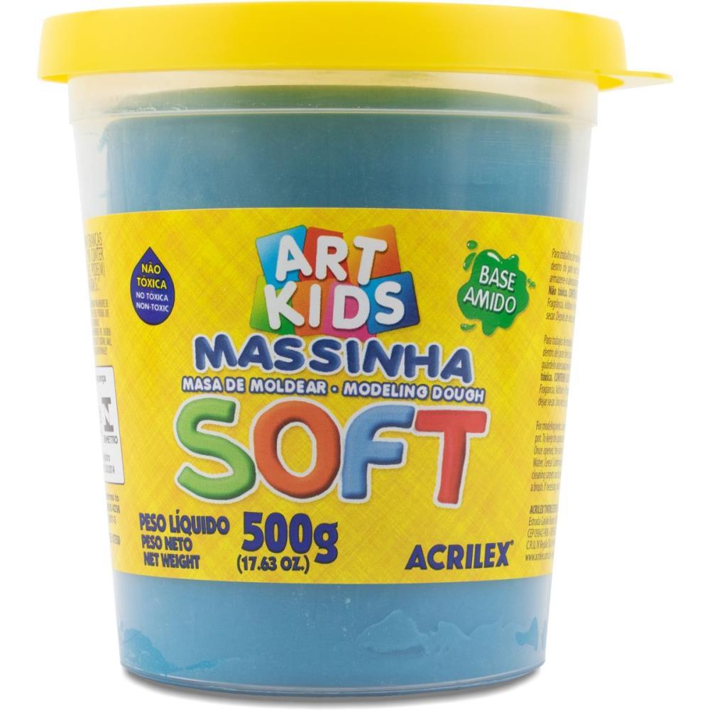 MASSA PARA MODELAR SOFT 500G.AZUL BS.AMIDO ACRILEX POTE
