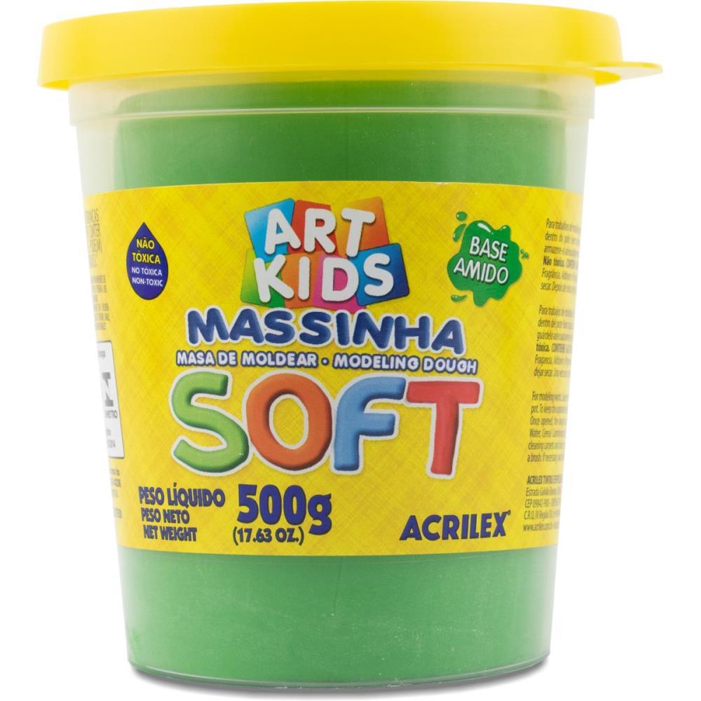 MASSA PARA MODELAR SOFT 500G.VERDE BS.AMIDO ACRILEX POTE