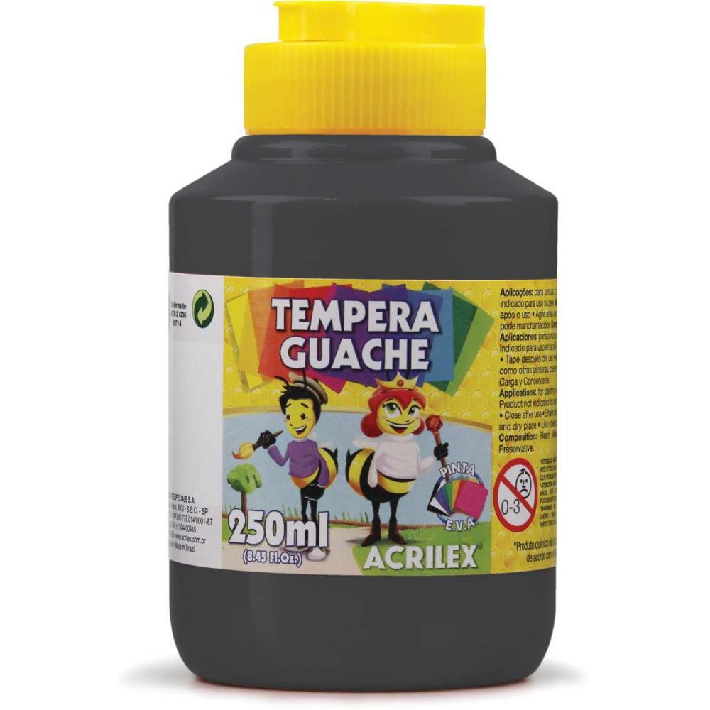 TINTA GUACHE 250ML PRETO ACRILEX PCT.C/03