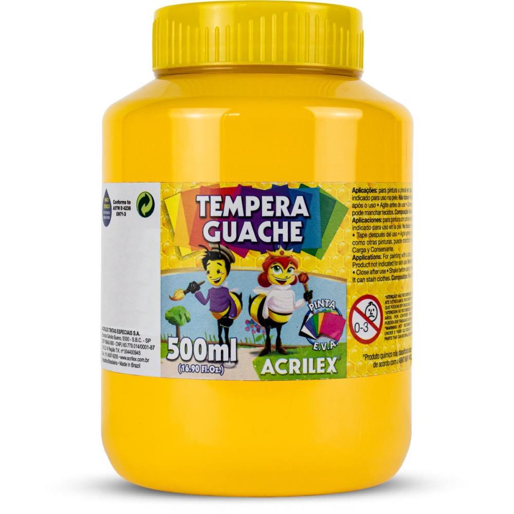 TINTA GUACHE 500ML AMARELO OURO ACRILEX CX.C/06