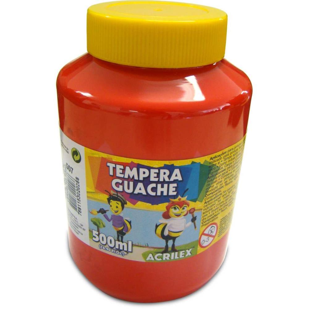 TINTA GUACHE 500ML VERMELHO VIVO ACRILEX CX.C/06