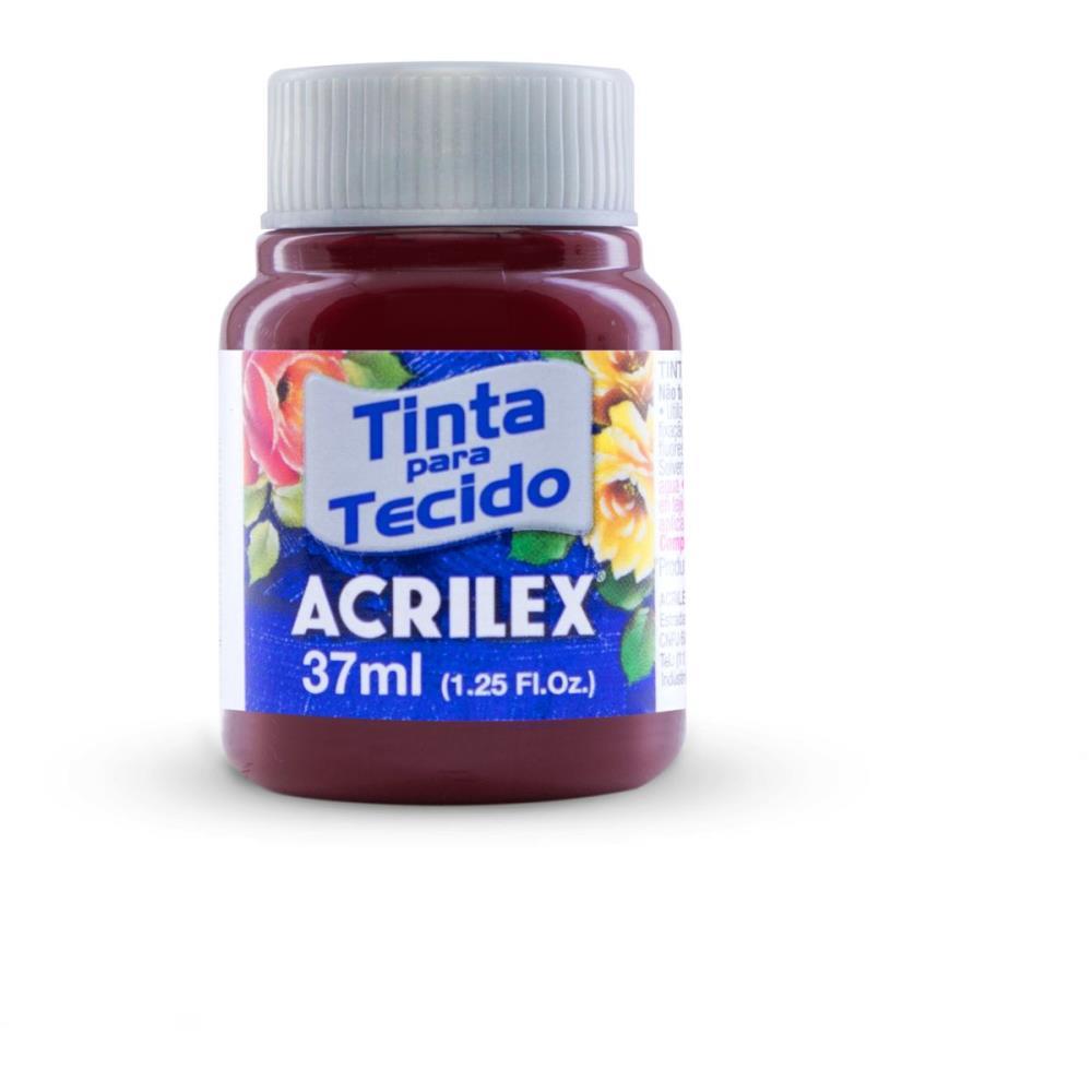 TINTA PARA TECIDO FOSCA 37ML VINHO ACRILEX DUZIA