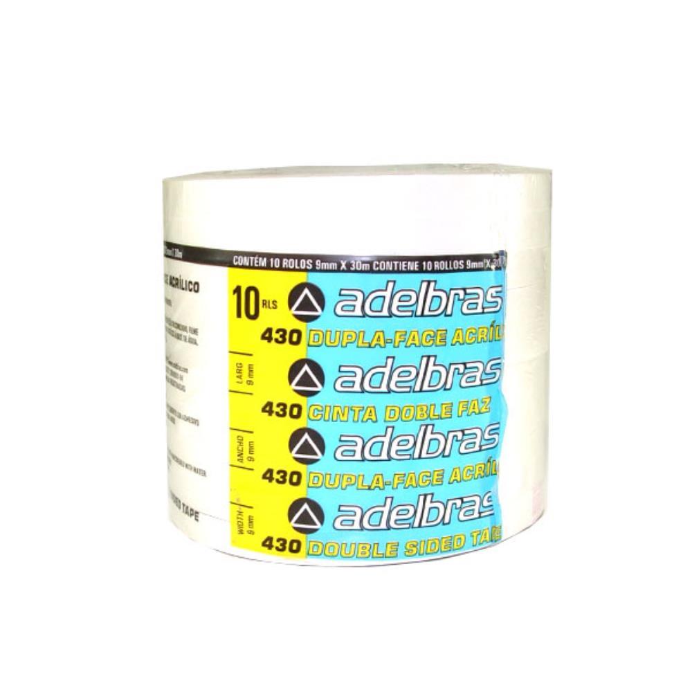 FITA DUPLA FACE POLIPROPILENO 09MMX30MTS. ADELBRAS PCT.C/10