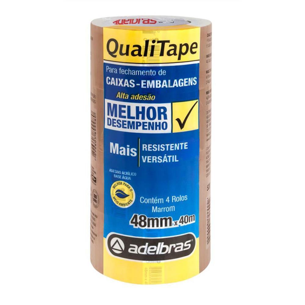 FITA PARA EMPACOTAMENTO QUALITAPE 48MMX40M. MARROM ADELBRAS PCT.C/04