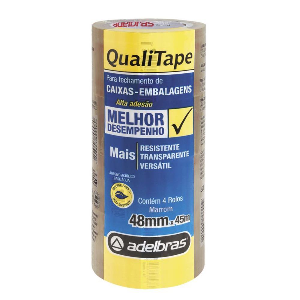 FITA PARA EMPACOTAMENTO QUALITAPE 48MMX45M. MARROM ADELBRAS PCT.C/04