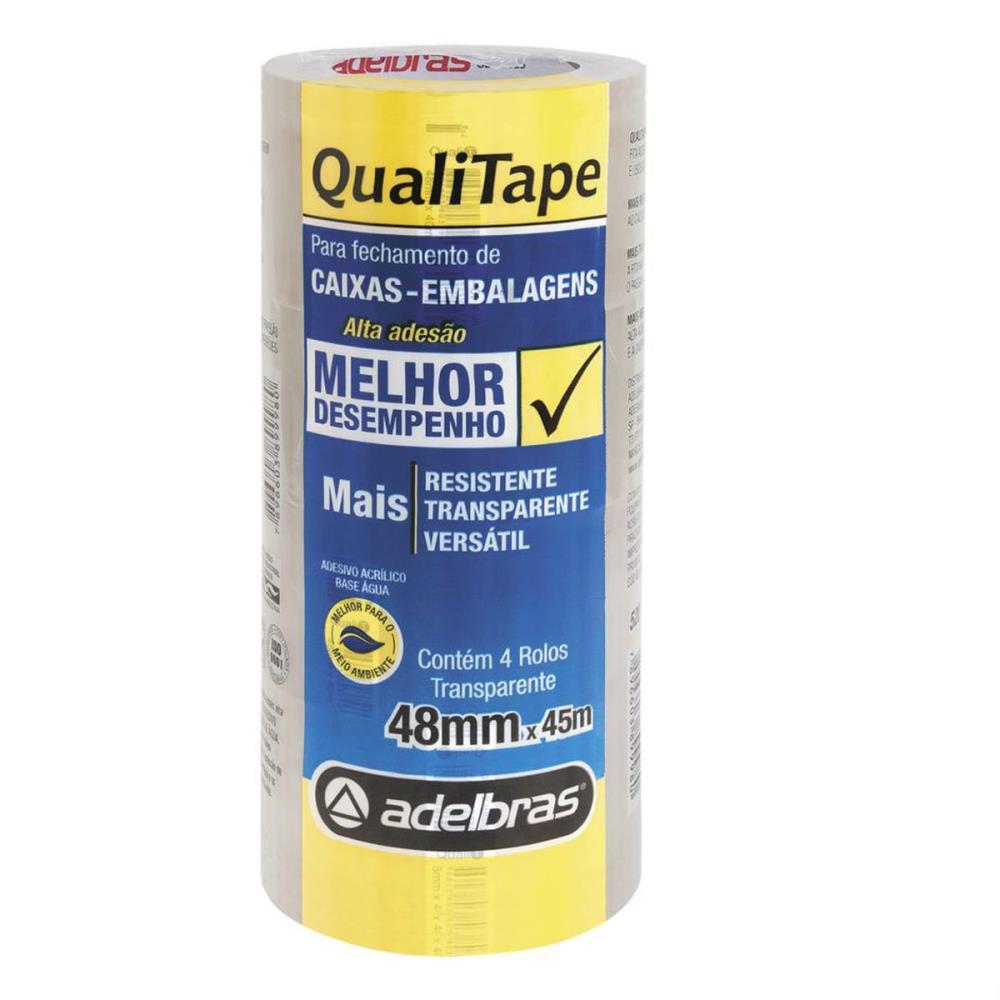 FITA PARA EMPACOTAMENTO QUALITAPE 48MMX45M. TRANSPAREN ADELBRAS PCT.C/04