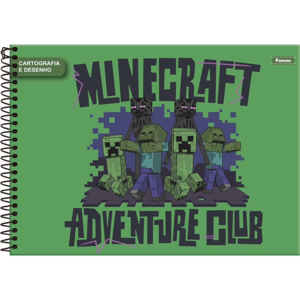 CADERNO DESENHO UNIV CAPA DURA MINECRAFT 80FLS. FORONI PCT.C/05