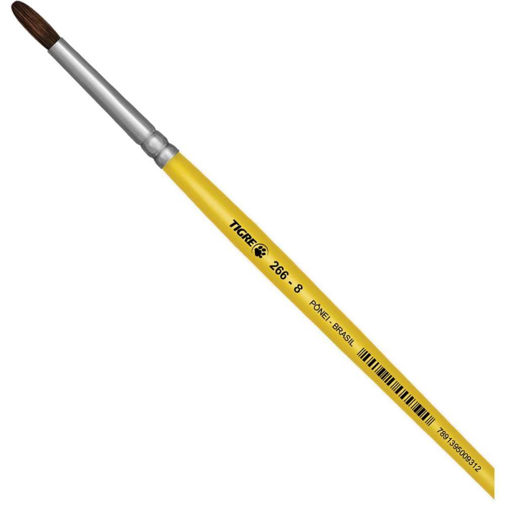 PINCEL ESCOLAR REDONDO 266 N08 AMARELO TIGRE
