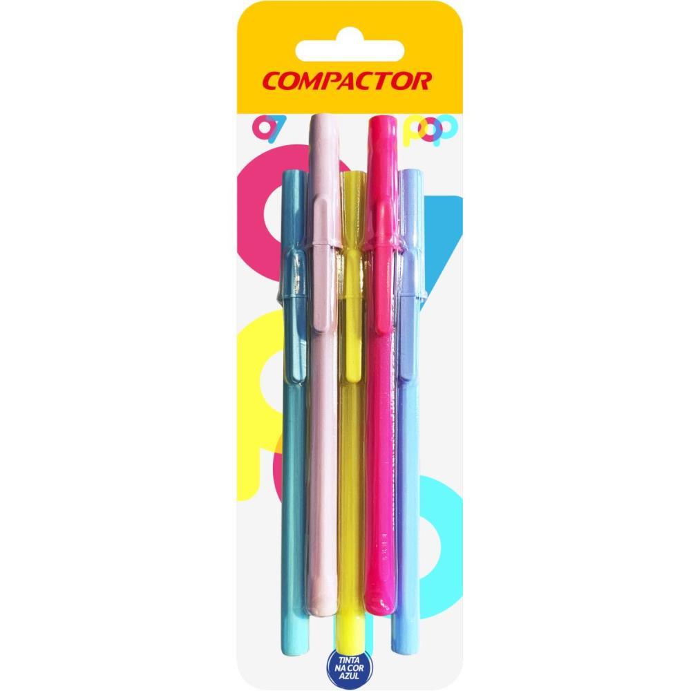 CANETA ESFEROGRAFICA POP 0,7 AZUL COMPACTOR BL.C/05