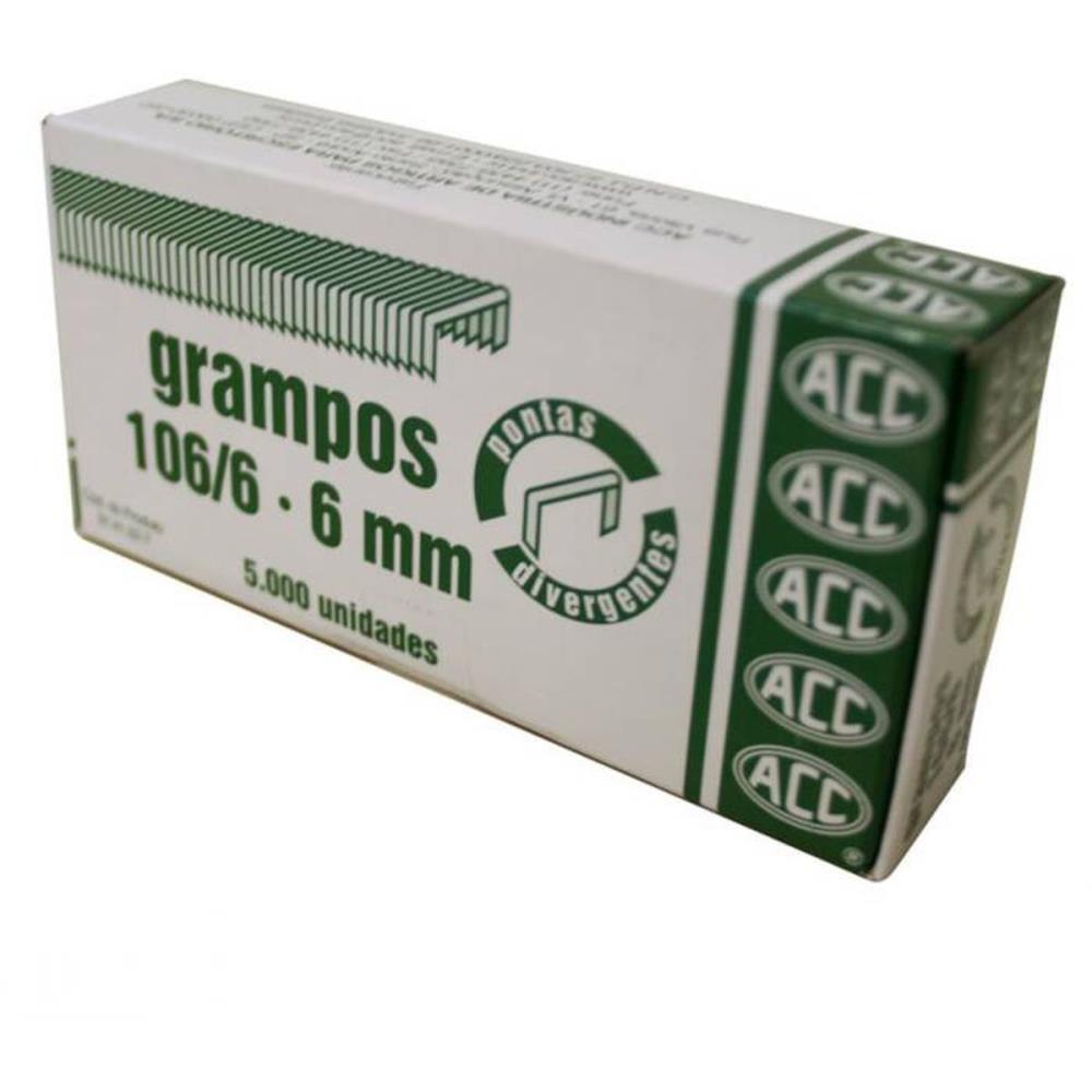 GRAMPO PARA GRAMPEADOR 106/6 GALVANIZADO 5000 GRAMPOS ACC CAIXA
