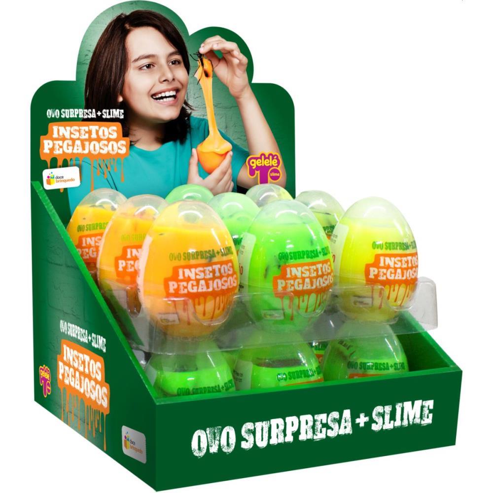 SLIME OVO SURPRESA INSETOS PEGAJOSOS DOCE BRINQUEDO DP.C/18