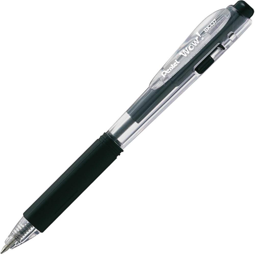 CANETA RETRATIL WOW 0,7MM PRETA PENTEL CX.C/12