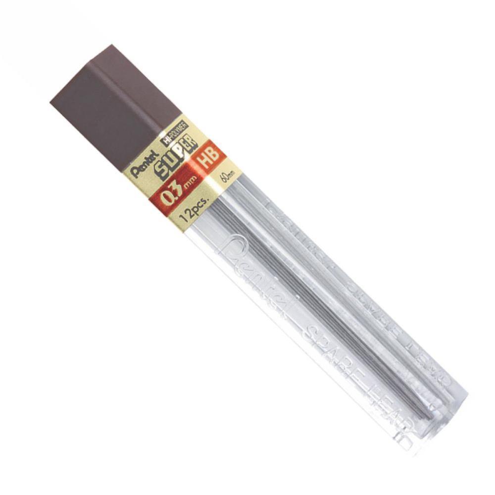 GRAFITE 0.3MM HB HI POLYMER SUPER 12TBX12MIN PENTEL CX.C/12