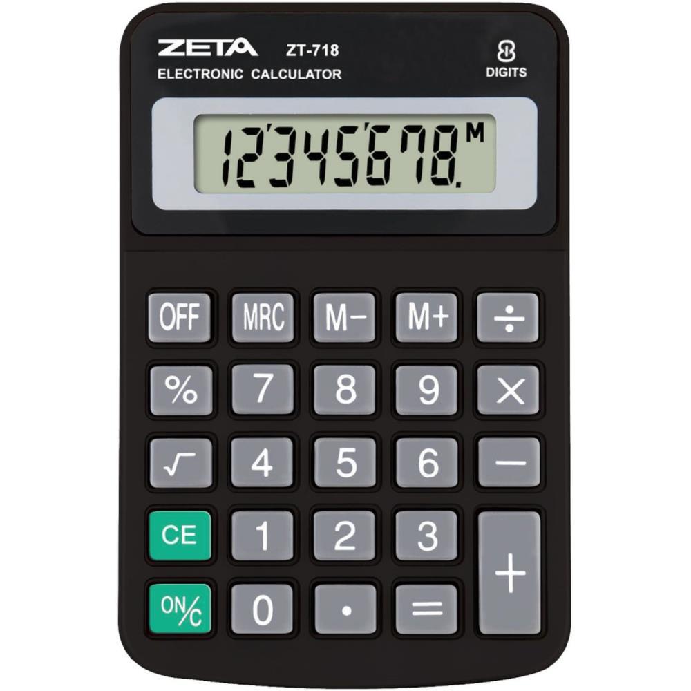 CALCULADORA DE MESA 8 DIG. ZETA ZT718 PRETA PROCALC UNIDADE