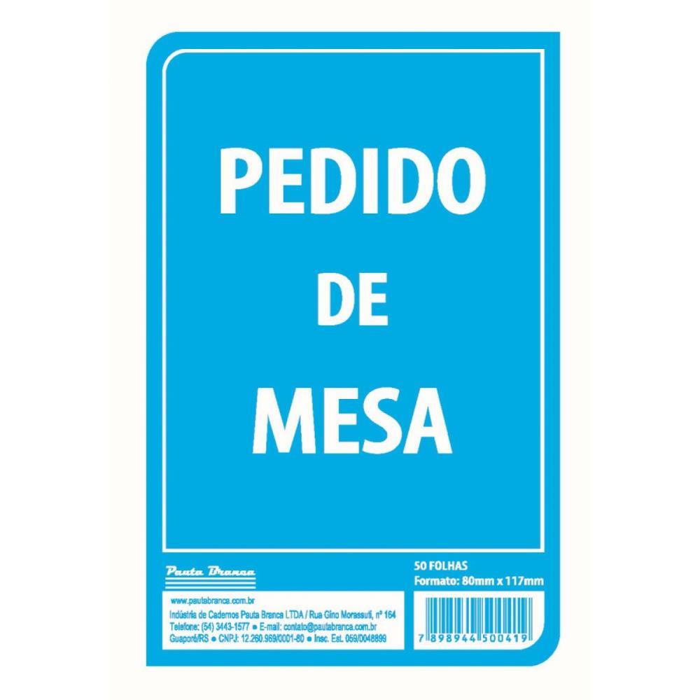 IMPRESSO TALAO DE PEDIDO MESA 50FLS 80X117MM PAUTA BRANCA PCT.C/20