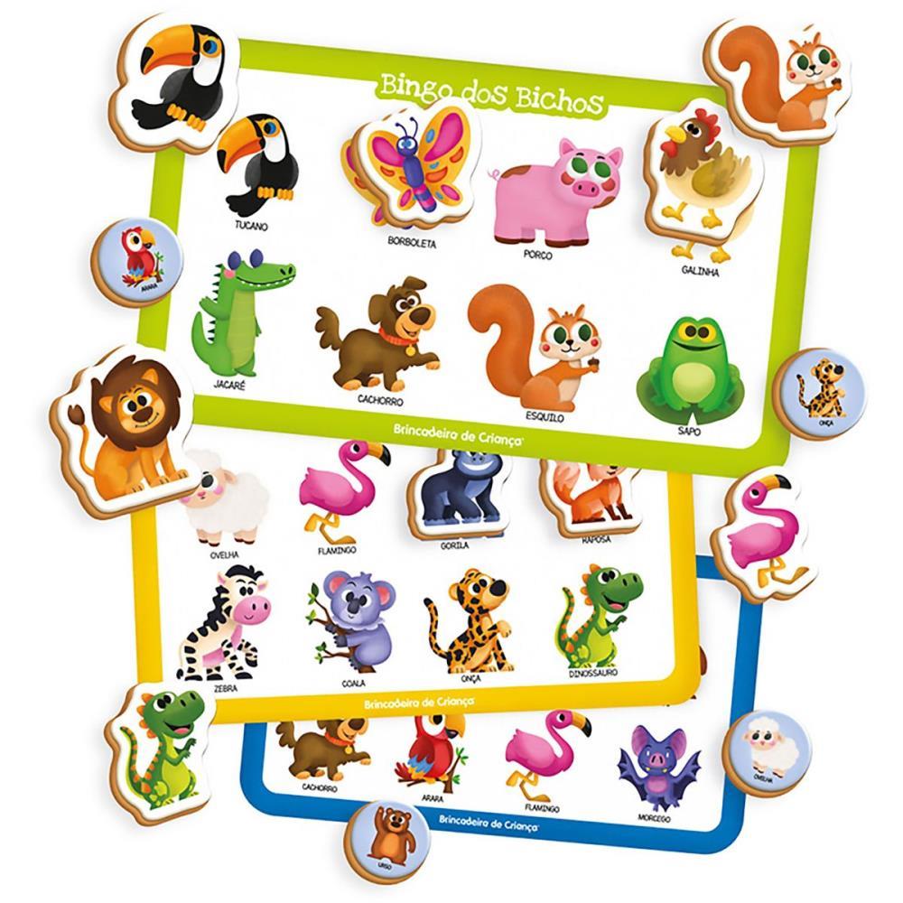 JOGO DE BINGO PRE SCHOOL BICHOS MADEIRA 68PC BRINC. DE CRIANCA UNIDADE