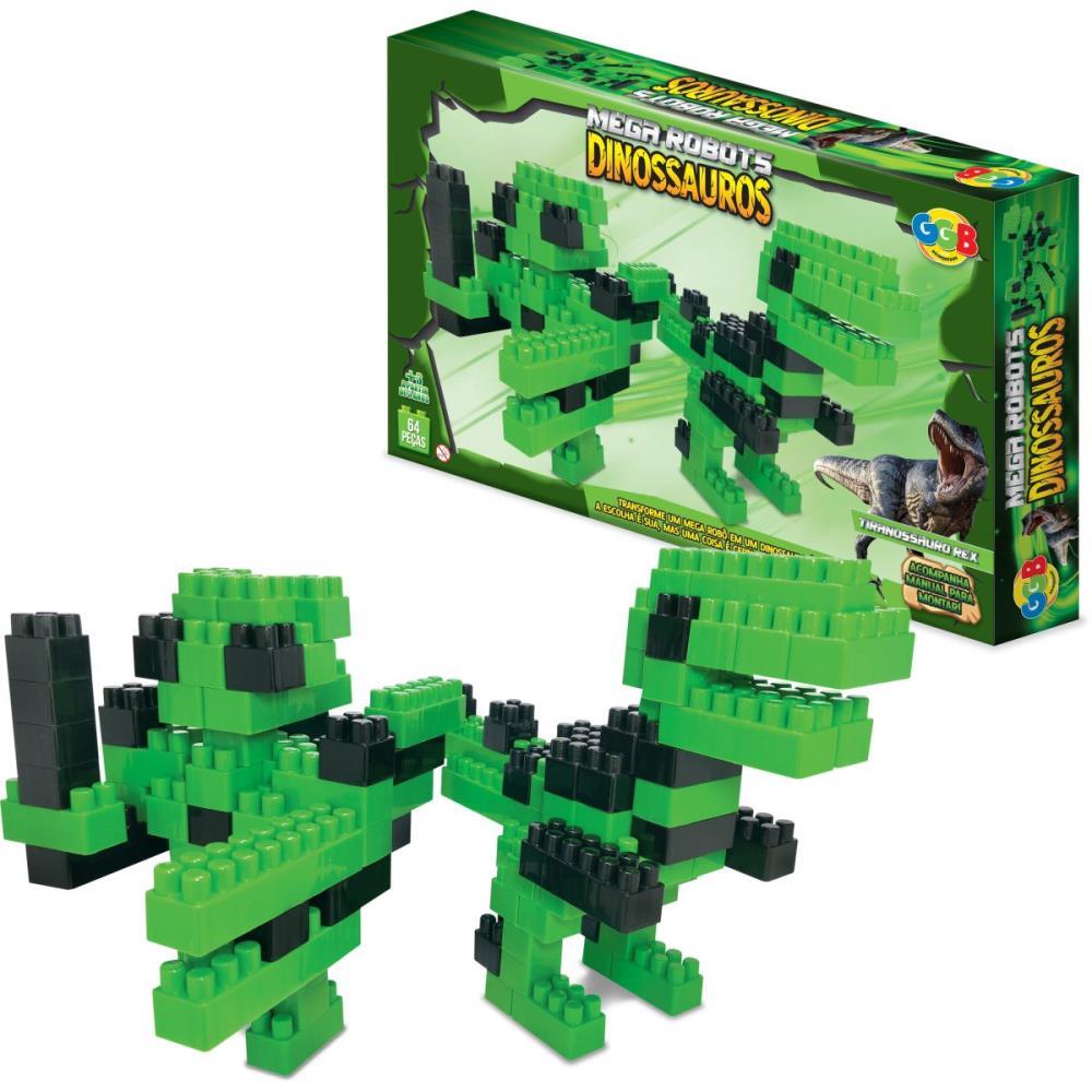BRINQUEDO PARA MONTAR BLOCOS MEGA ROBOTS TIRANOSSAUO GGB PLAST UNIDADE