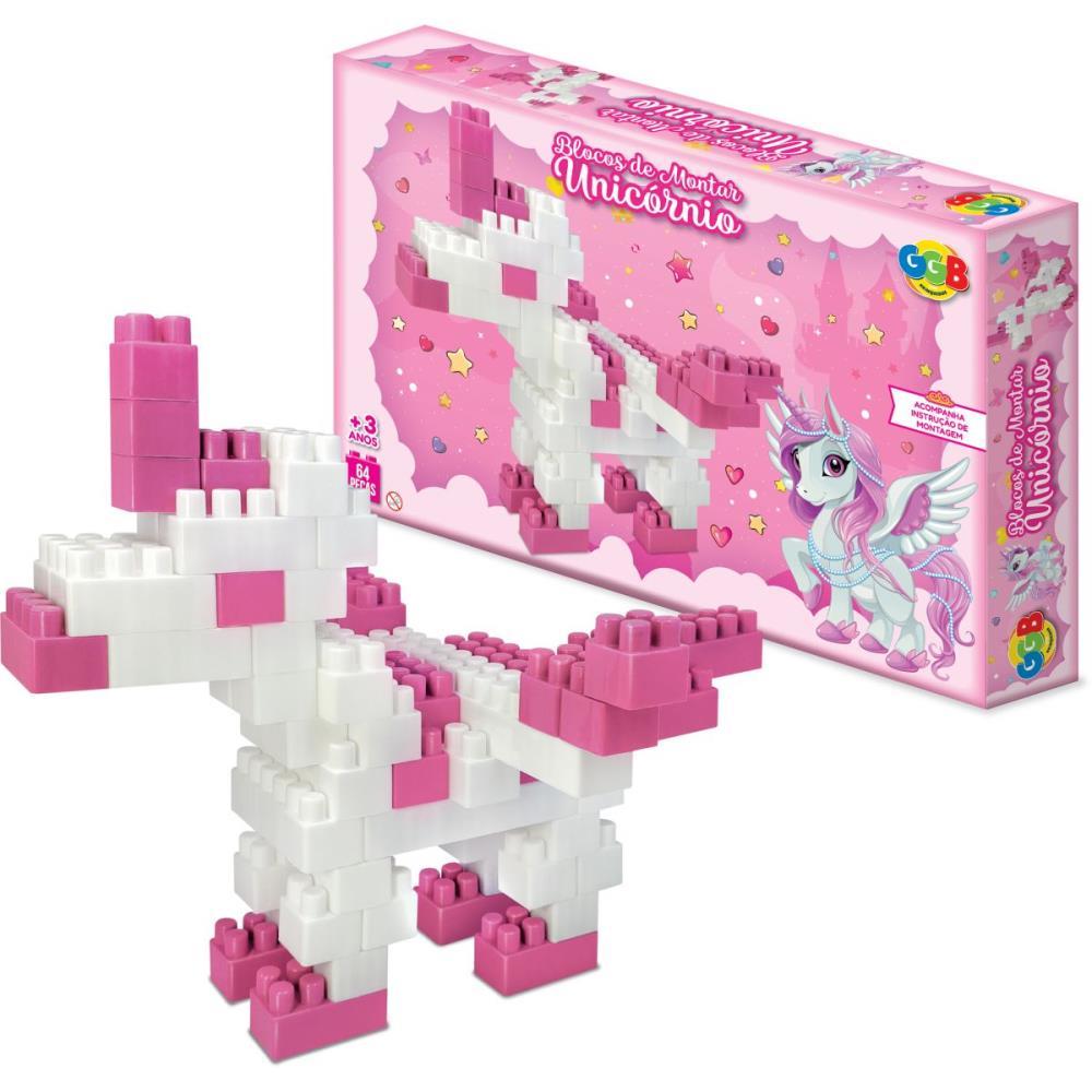 BRINQUEDO PARA MONTAR BLOCOS UNICORNIO GGB PLAST UNIDADE