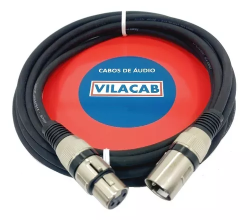 CABO XLR CANON MACHO E FEMEA BALANCEADO 50 METROS MICROFONE VILACAB