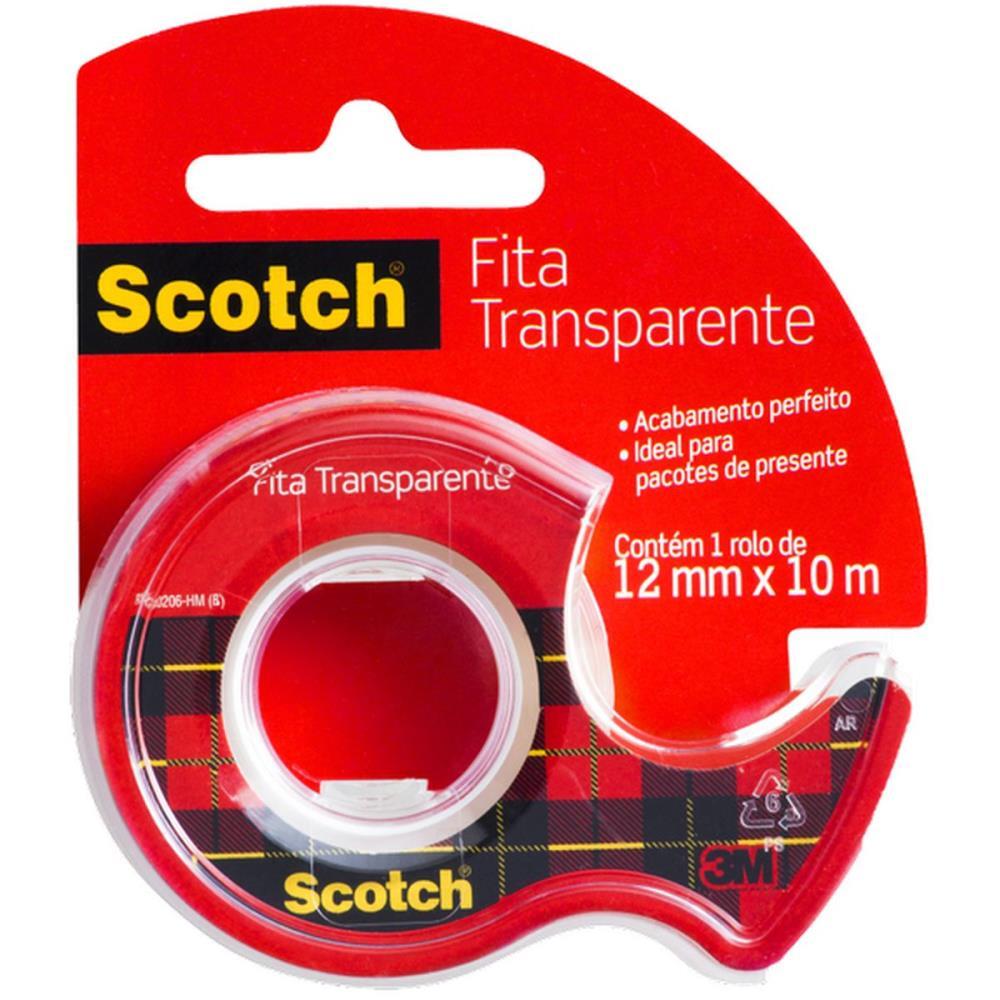 FITA ADESIVA DUREX TRANSP. 12MMX10M.C/APARE 3M UNIDADE