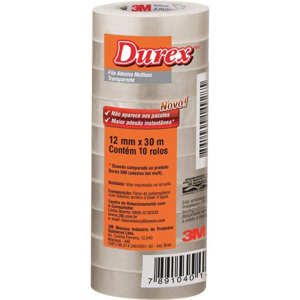 FITA ADESIVA DUREX TRANSPARENTE 12MMX30M. 3M PCT.C/10