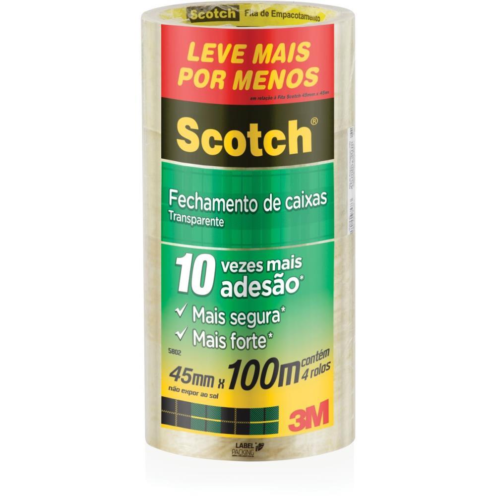 FITA PARA EMPACOTAMENTO SCOTCH 5802 45MMX100M TRANSP. 3M PCT.C/04