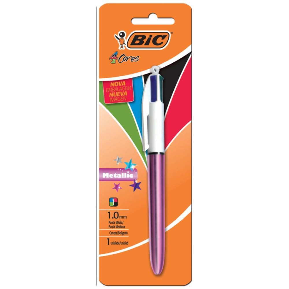 CANETA ESFEROGRAFICA BIC 4 CORES METALLIC CORPO RS BIC BL.C/01