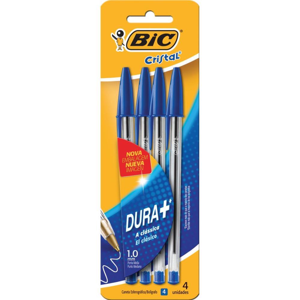 CANETA ESFEROGRAFICA CRISTAL AZUL BIC BL.C/04
