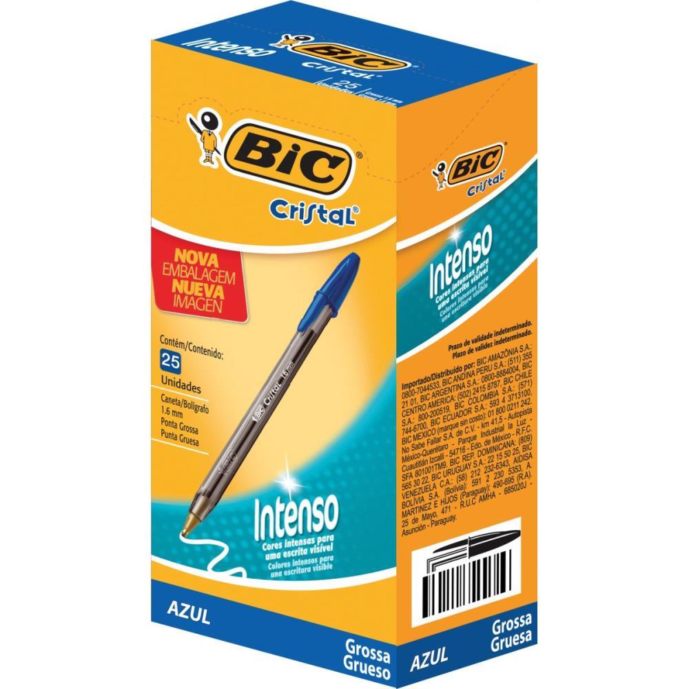 CANETA ESFEROGRAFICA CRISTAL BOLD AZUL BIC CX.C/25