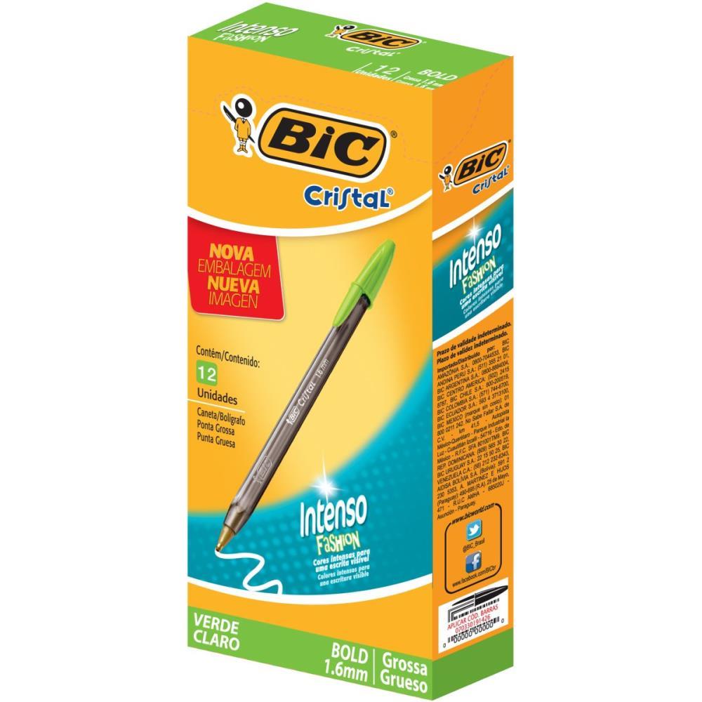 CANETA ESFEROGRAFICA CRISTAL BOLD FASHION VD. CLARO BIC CX.C/12