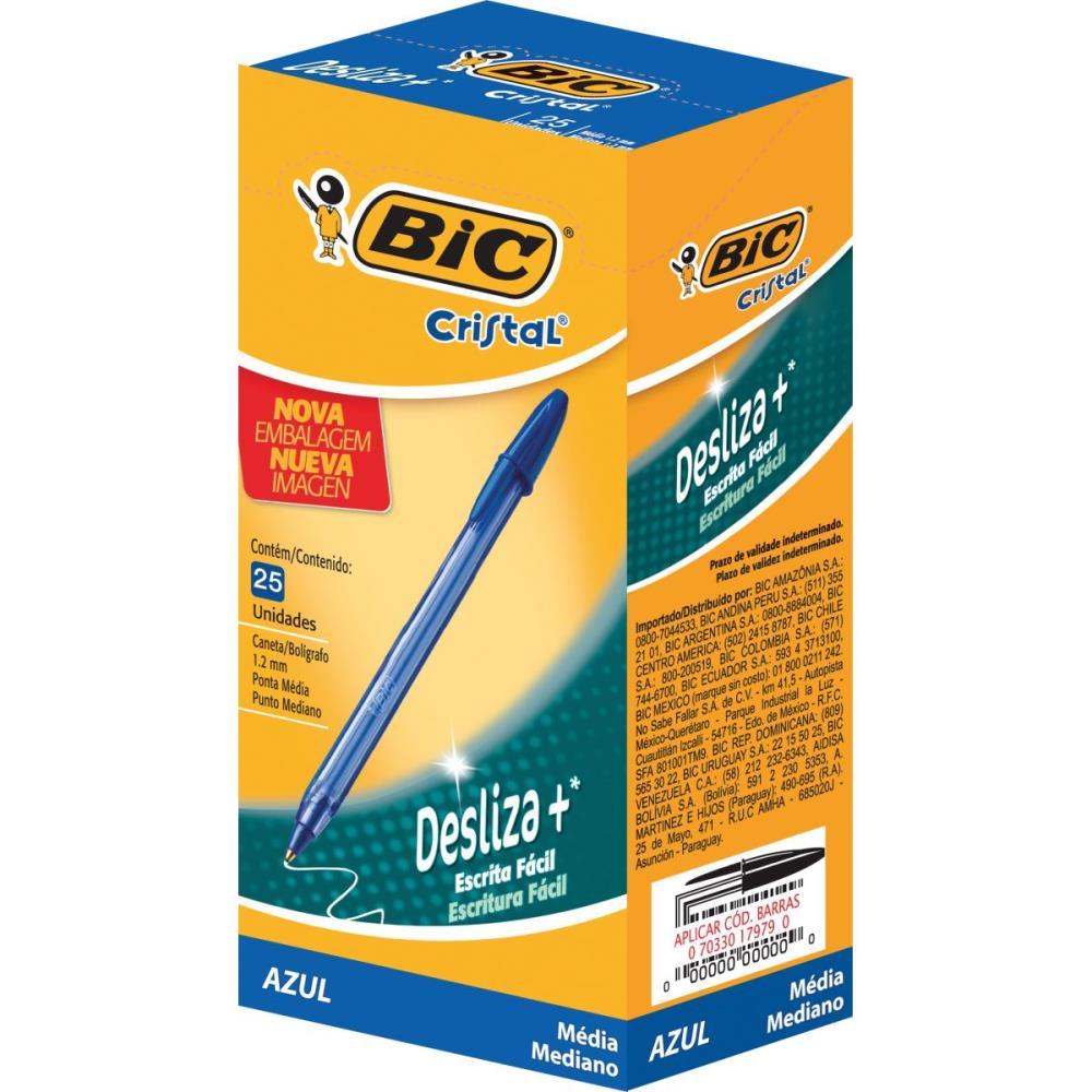 CANETA ESFEROGRAFICA CRISTAL SOFT AZUL BIC CX.C/25