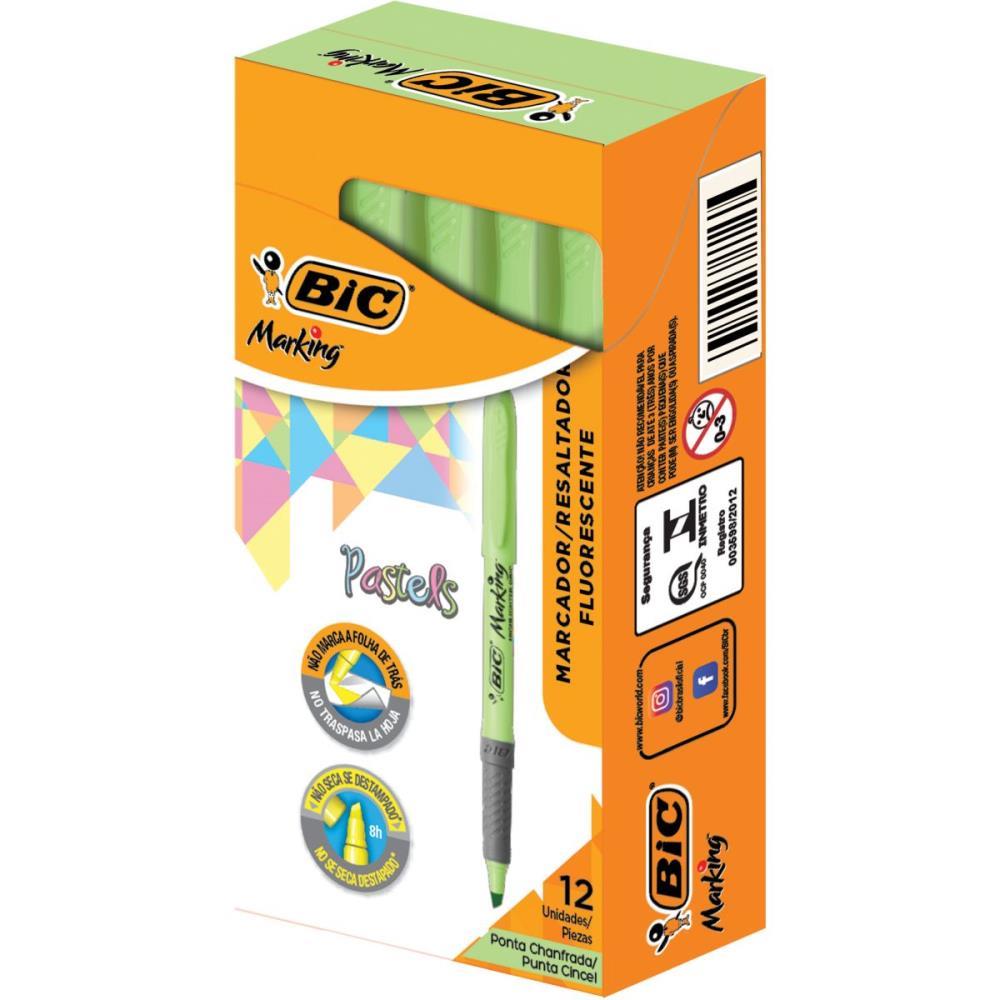 CANETA MARCA TEXTO MARKING VERDE PASTEL BIC CX.C/12