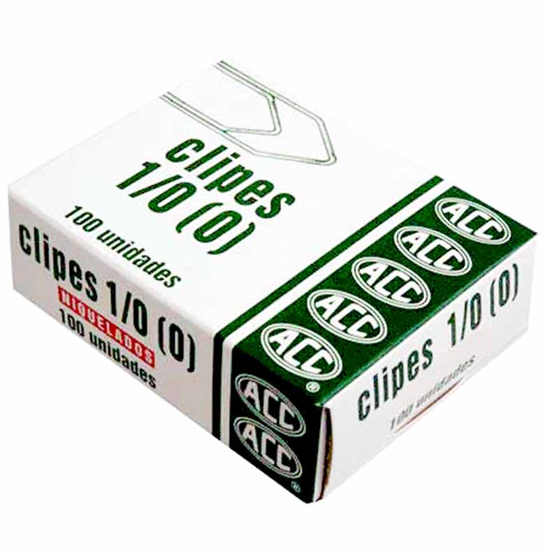 CLIPS NIQUELADO 1/0 ACC COM 100 UNIDADES