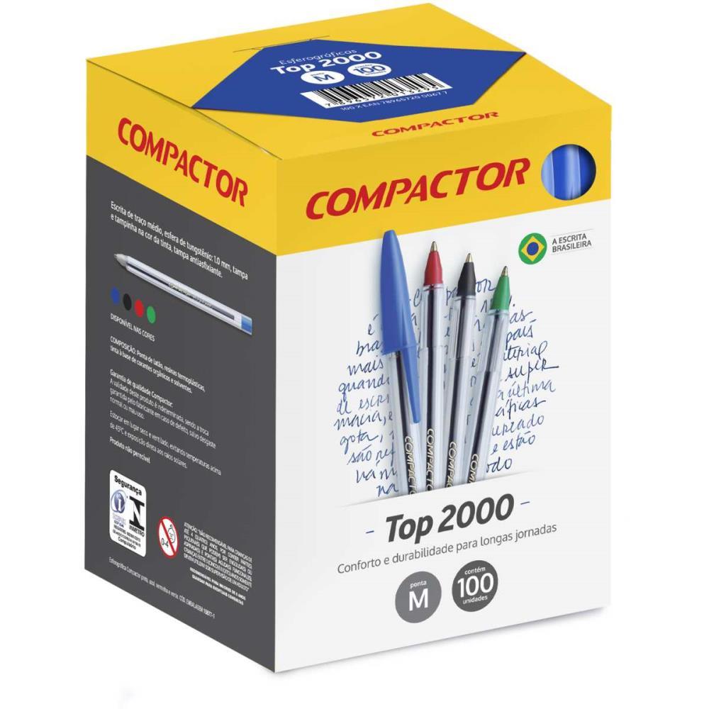 CANETA ESFEROGRAFICA TOP 2000 AZUL COMPACTOR CX.C/100