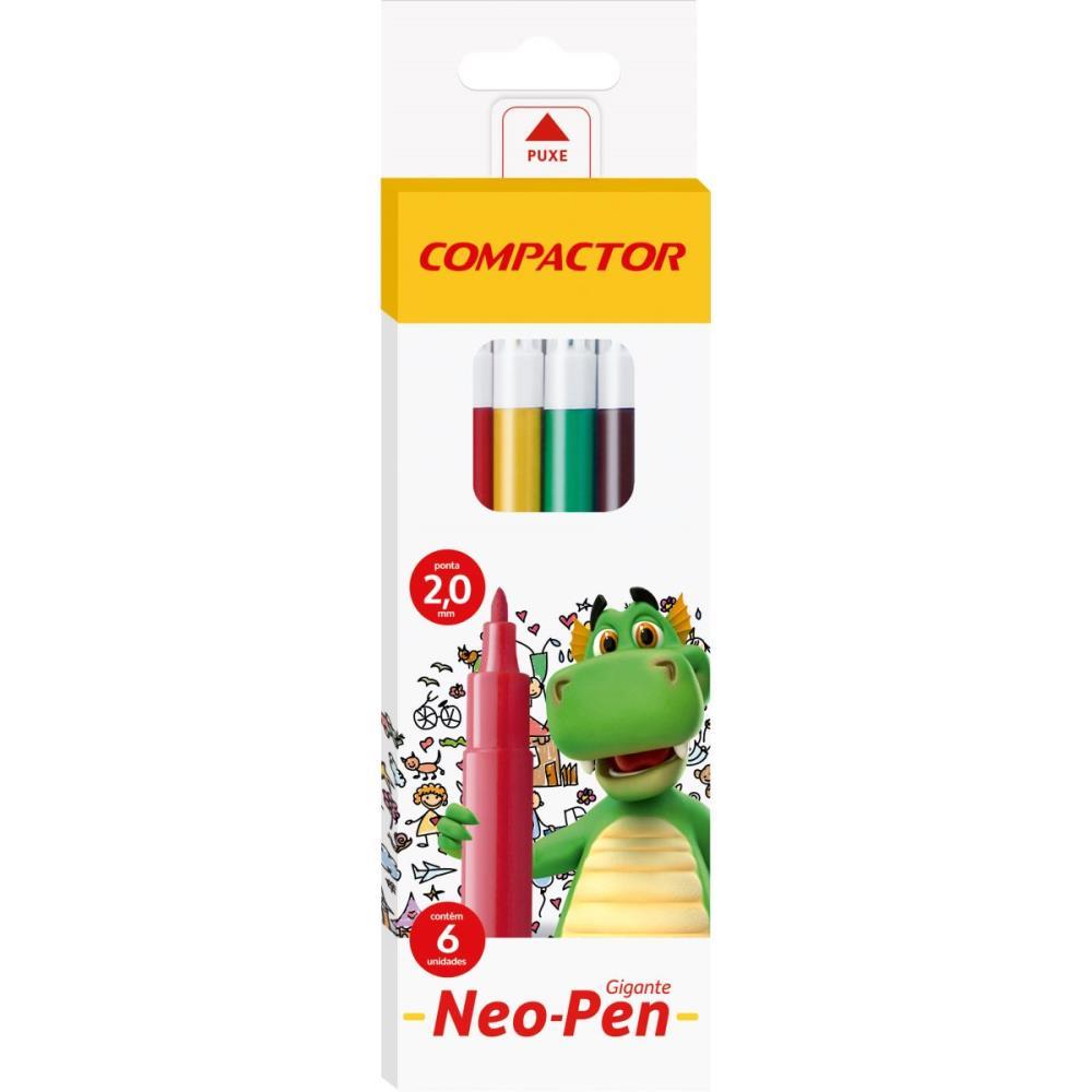 CANETA HIDROGRAFICA NEO-PEN GIGANTE 06 CORES COMPACTOR PCT.C/05