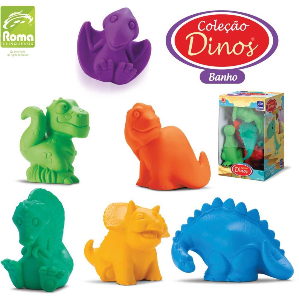 BRINQUEDO PARA BEBE COLECAO DINOS BANHO 8,5CM. ROMA CX.C/06