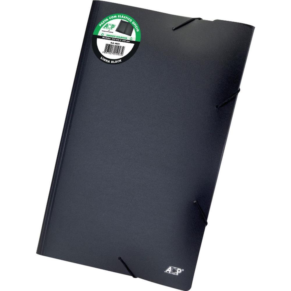 PASTA ABA ELASTICA PLASTICA OFICIO LINHA BLACK ACP PCT.C/10