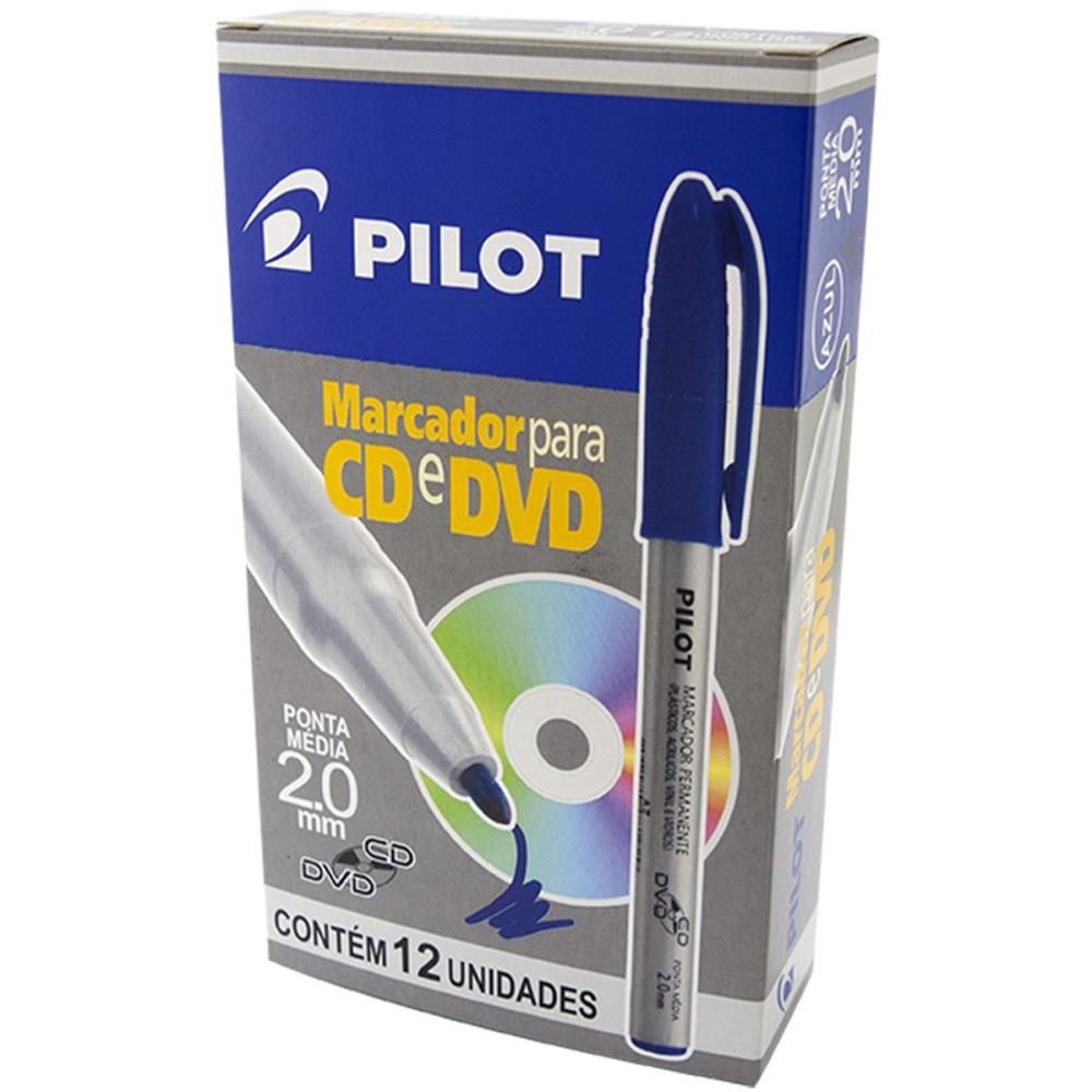 CANETA PARA CD 2.0MM PONTA MEDIA AZUL PILOT CX.C/12
